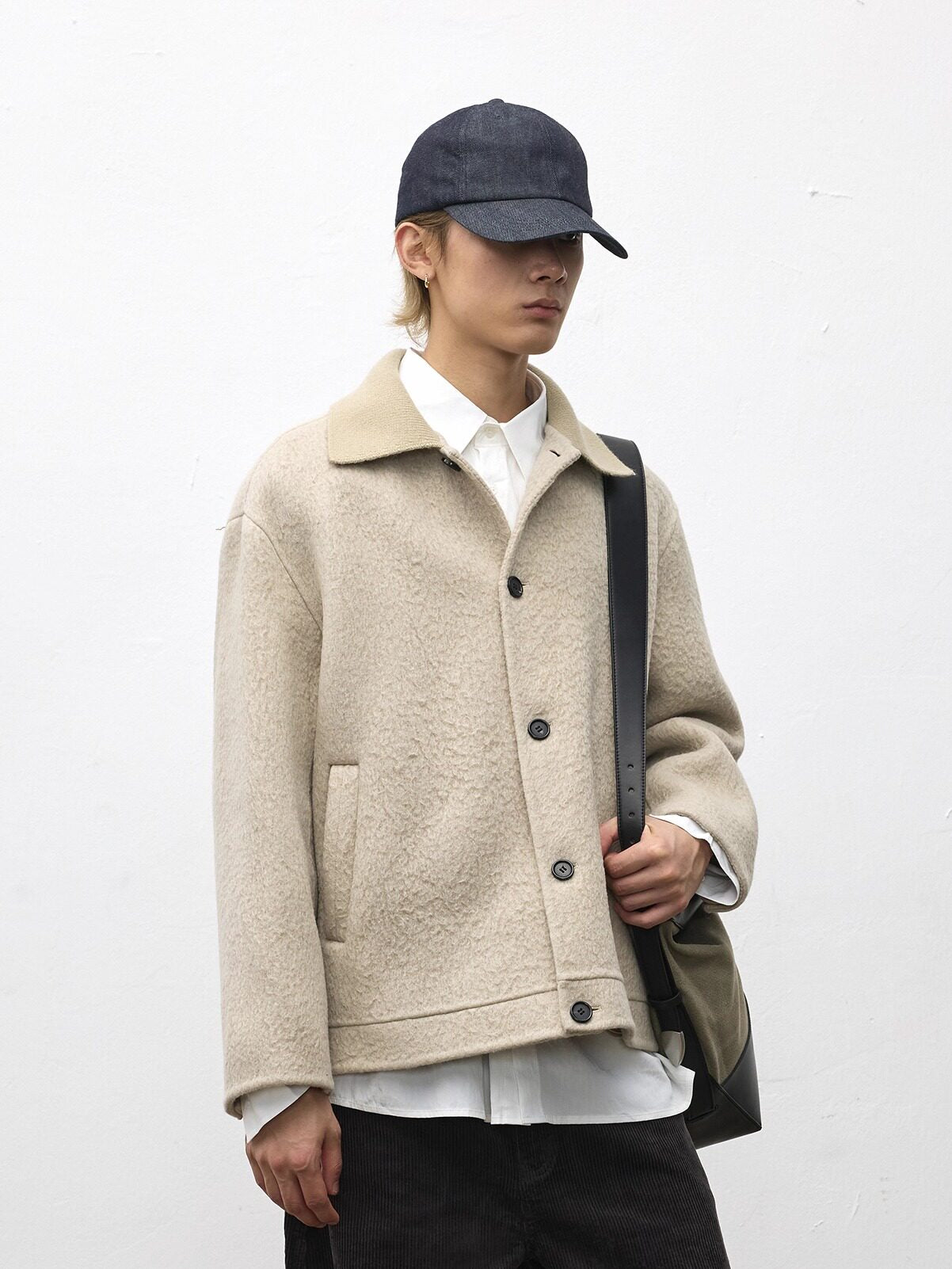 Simple Knit Collar Jacket