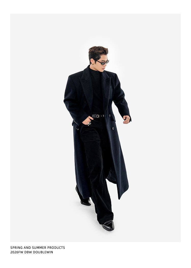 Wool-Blend Long Coat