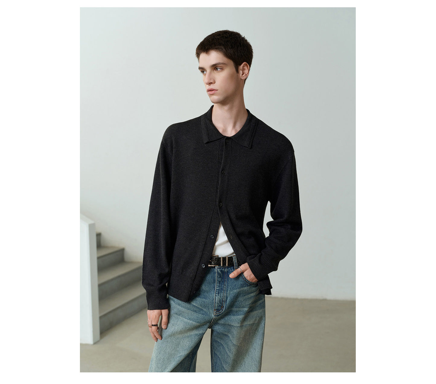 Relaxed Textured Cardigan