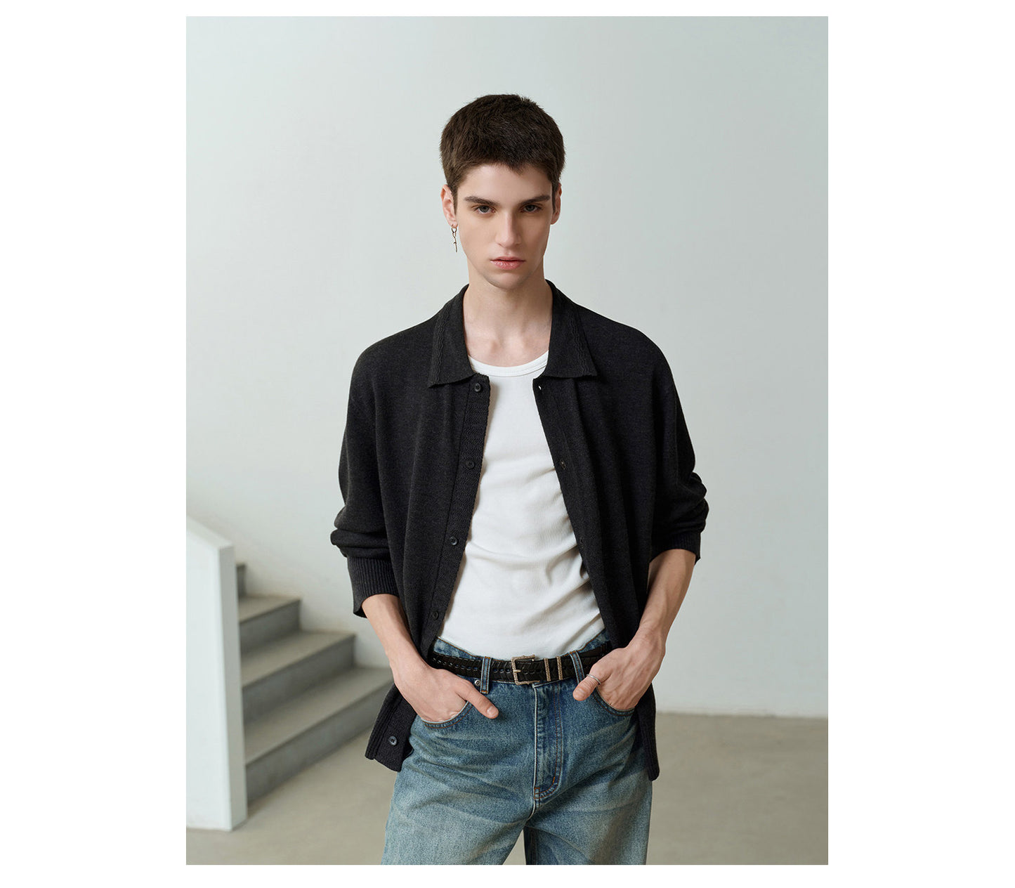 Relaxed Textured Cardigan