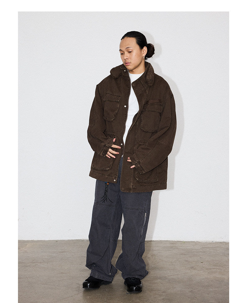 Distressed Finish 4-Pocket Jacket