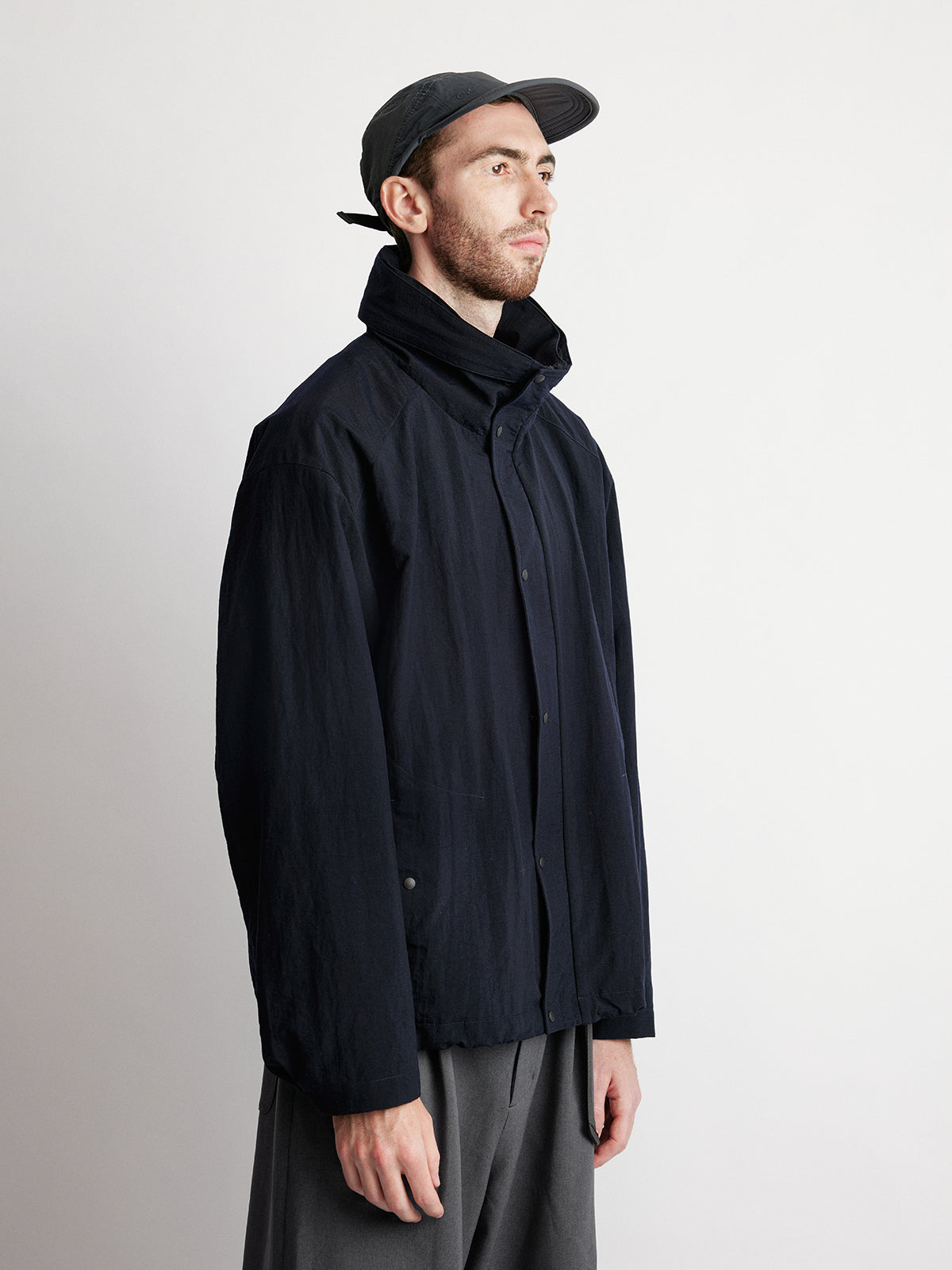 Stand Collar Hooded Jacket