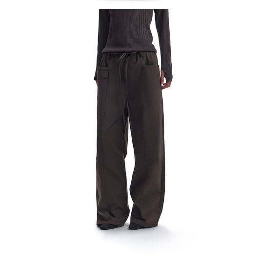 Water-Repellent A-Line Casual Pants with Side Pockets