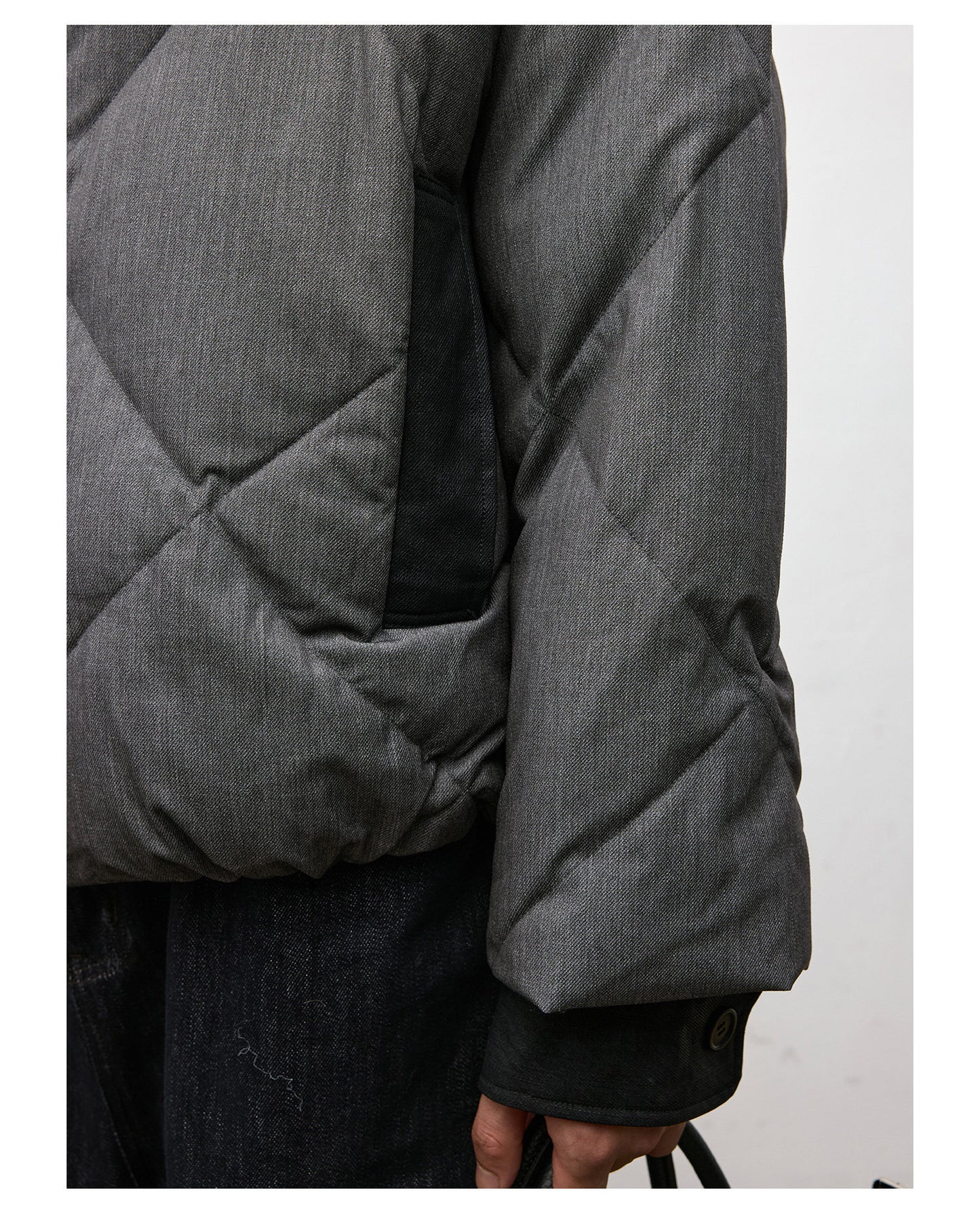 3D Diamond Pattern Down Jacket