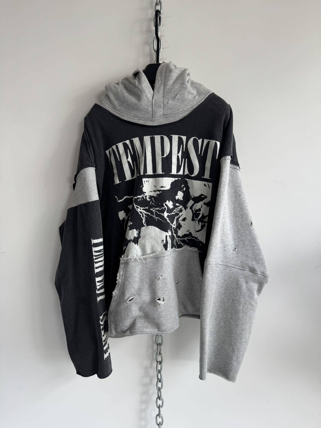 Patchwork Short-Sleeve Hoodie