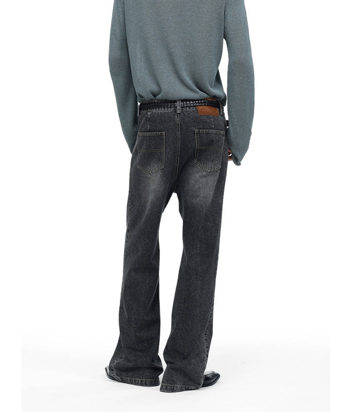 Wash-Mat Mid-Rise Straight-Leg Jeans