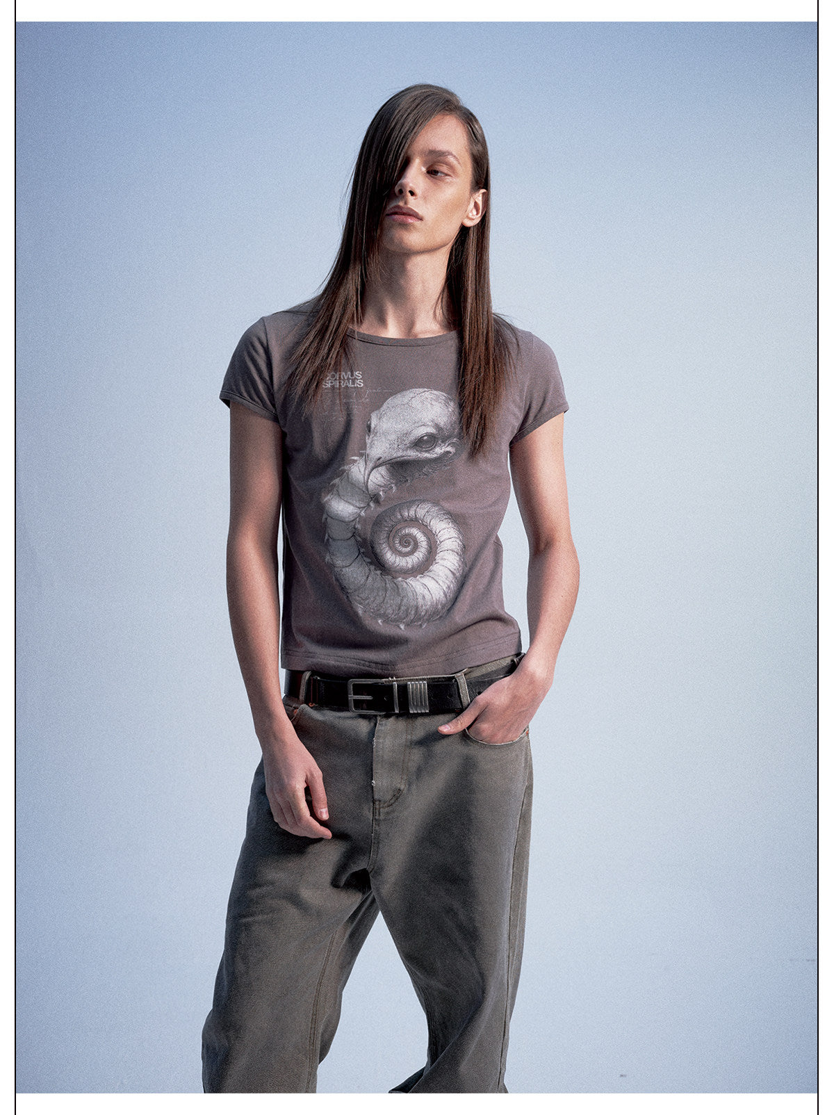 Round-Neck Washed Casual T-Shirt