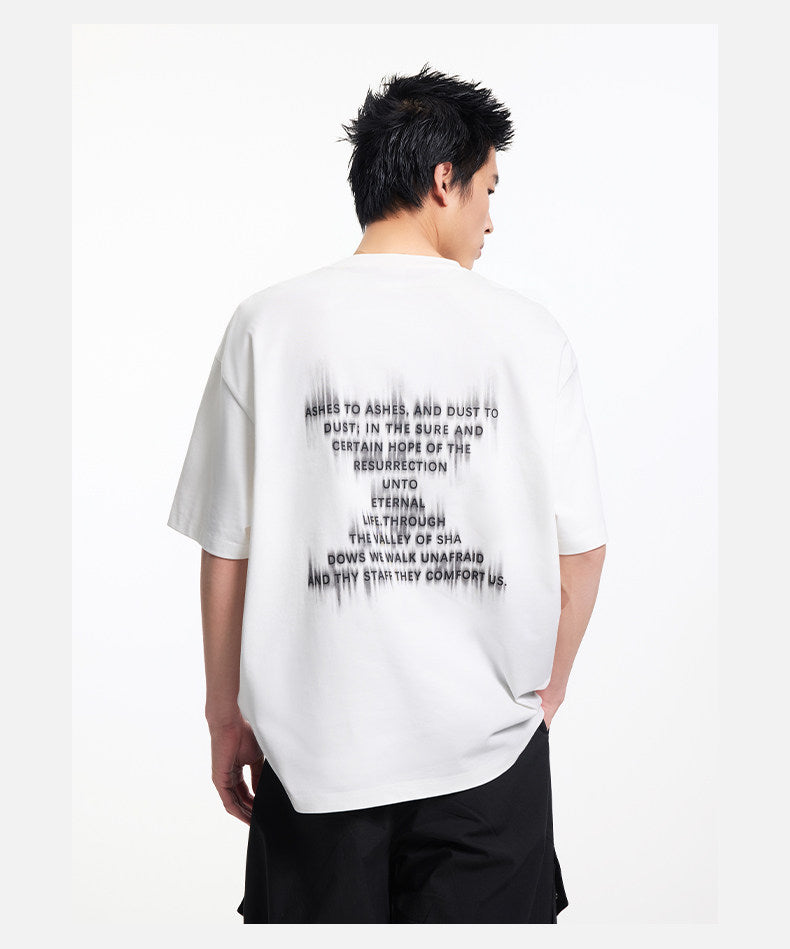 Gradient Back-Letter Print  Loose-Fit T-Shirt