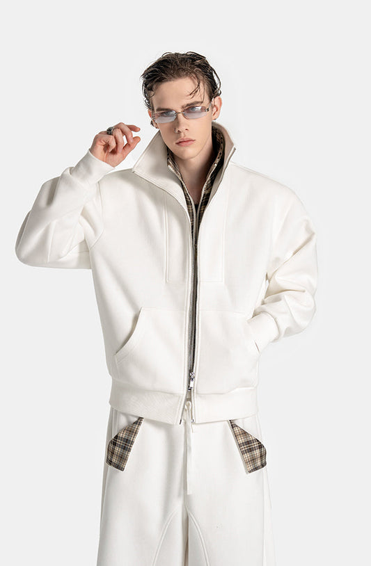 Fake Two-Piece Zipper Sweatshirt