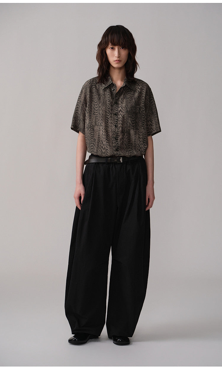 Simitara Pleated Elastic-Waist Casual Work Pants
