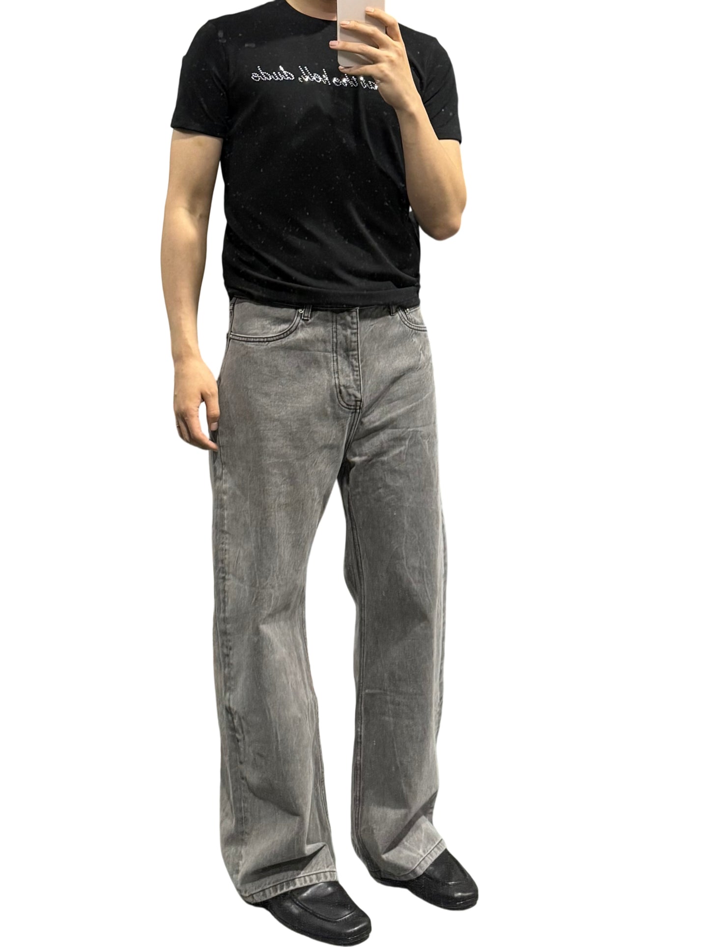Water-Wave Finish Loose-Fit Jeans