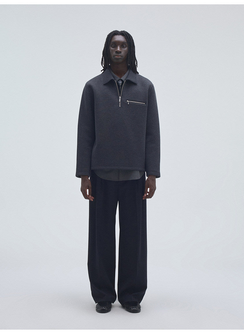 Half-Zip Pullover Sweatshirt with Pockets