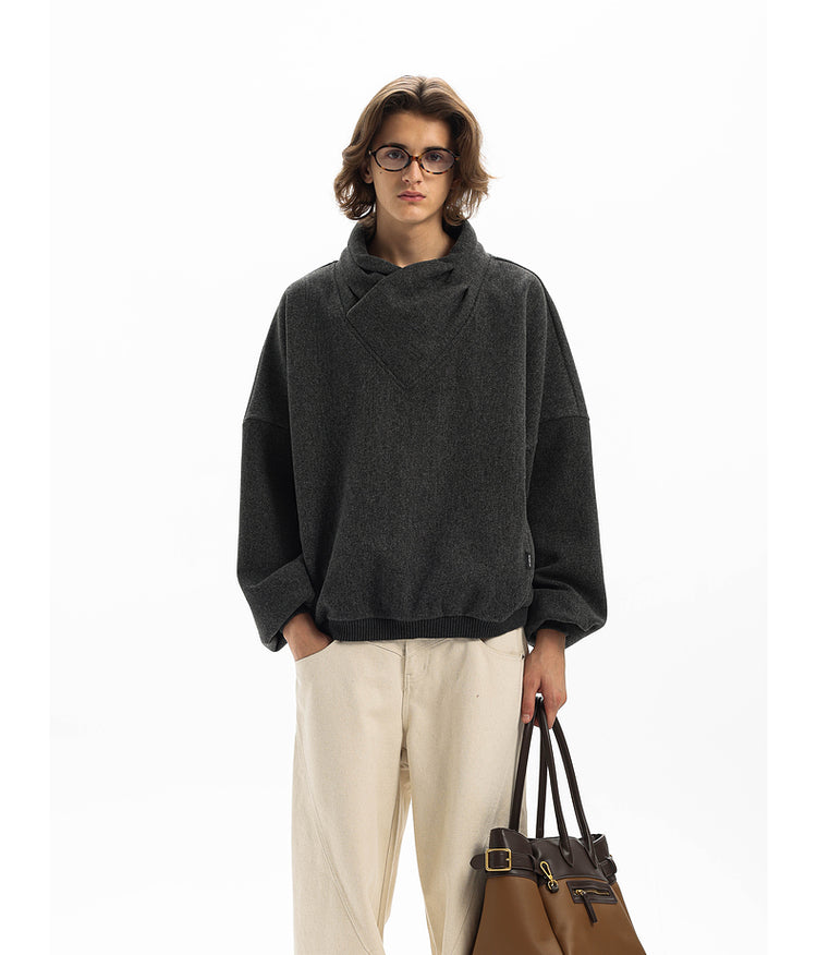 Wrinkle-resistant minimalist pullover sweatshirt