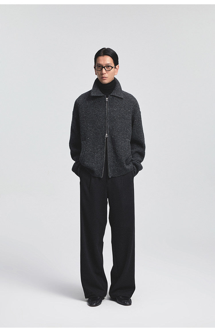 Cotton Blend Casual Straight-Leg Pants