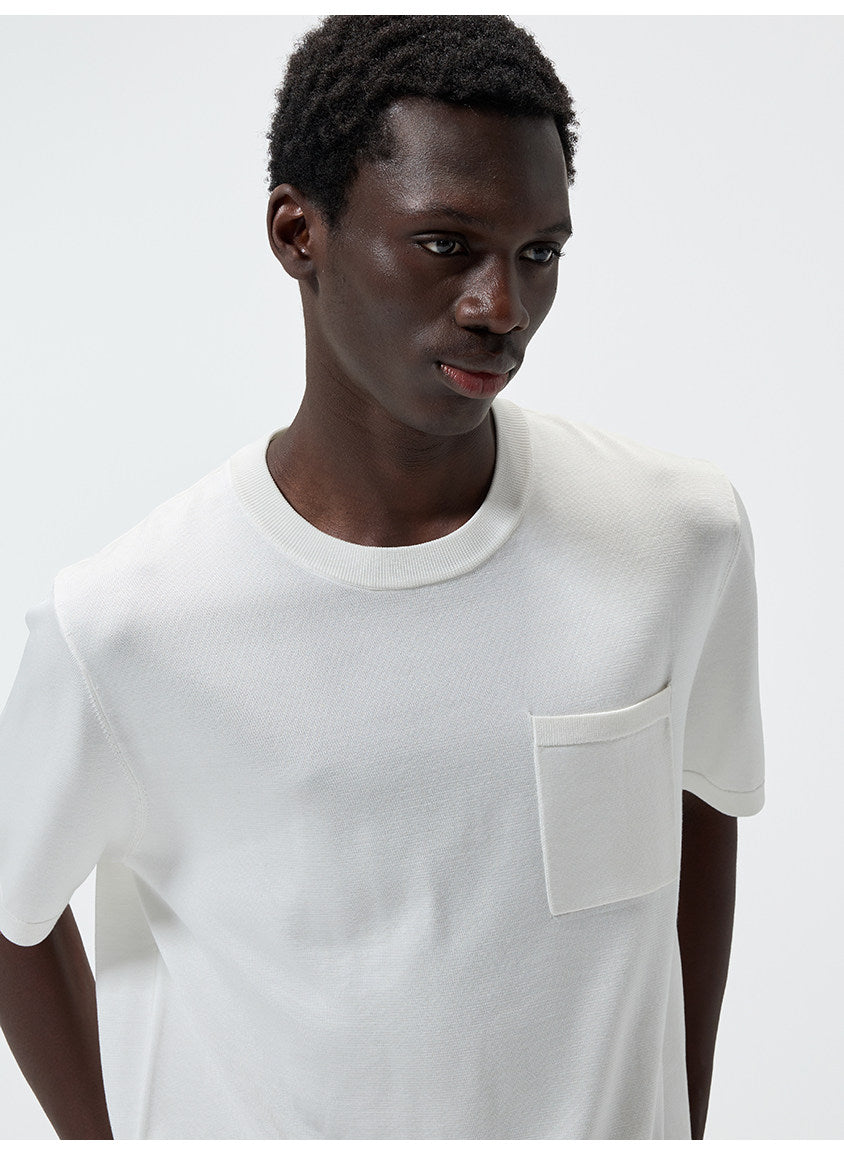 Pocket Crew-Neck Knit Shirt