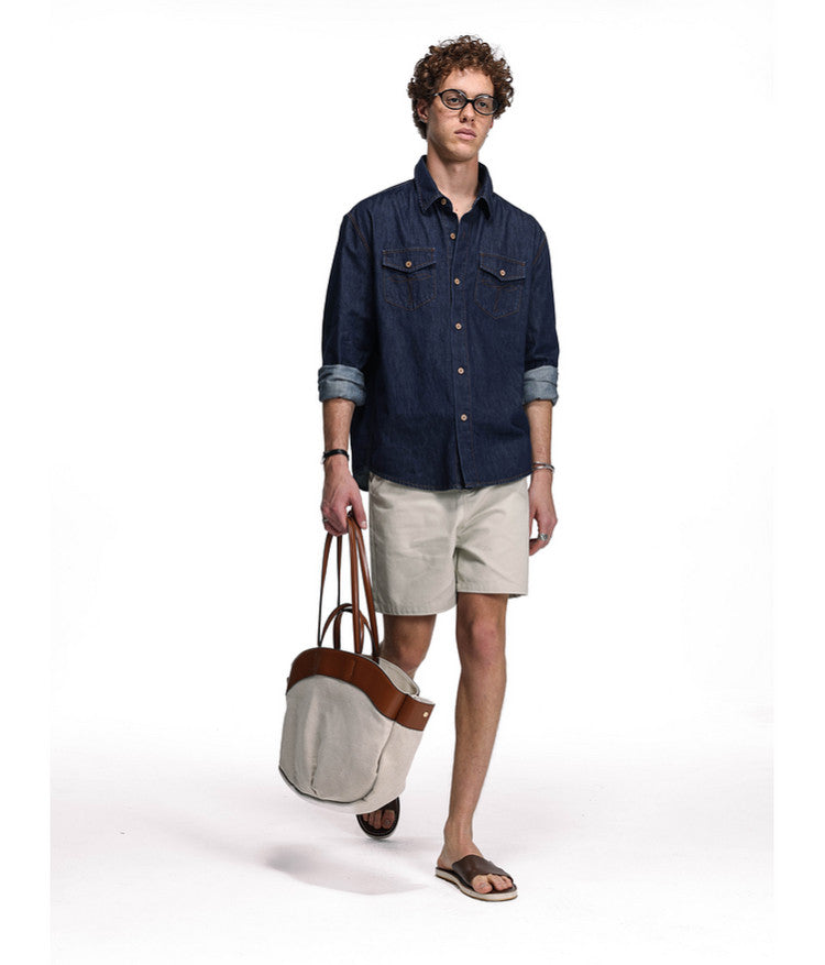 High-Quality Washed Denim Shirt