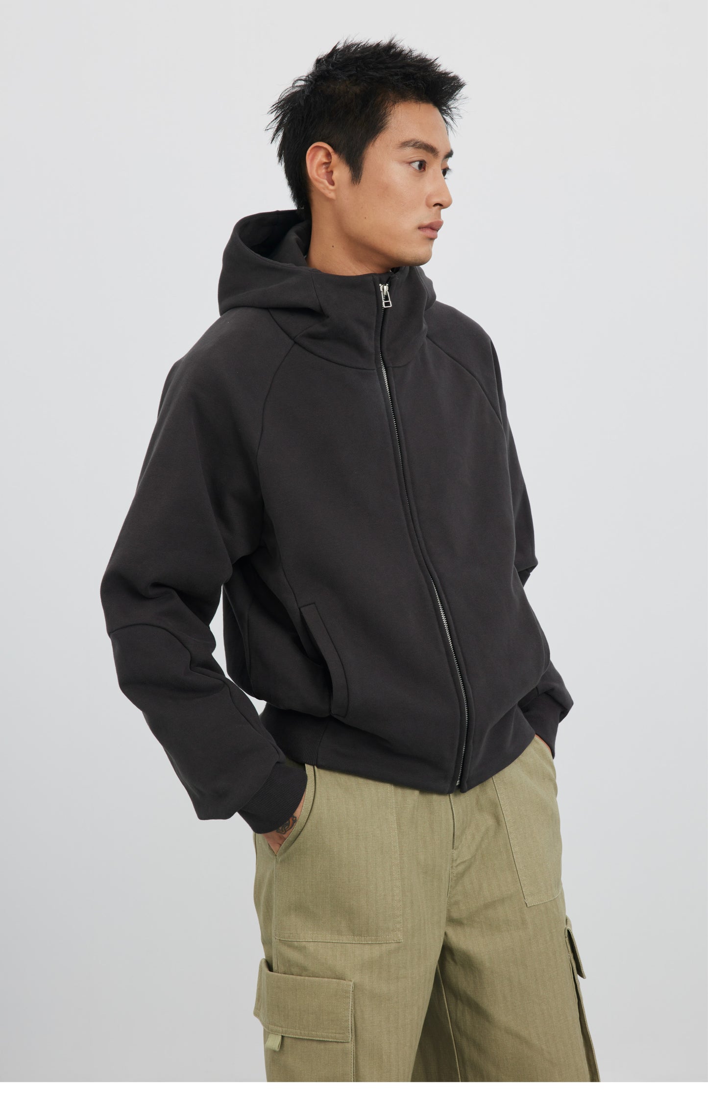 Turtleneck Hooded Sweatshirt