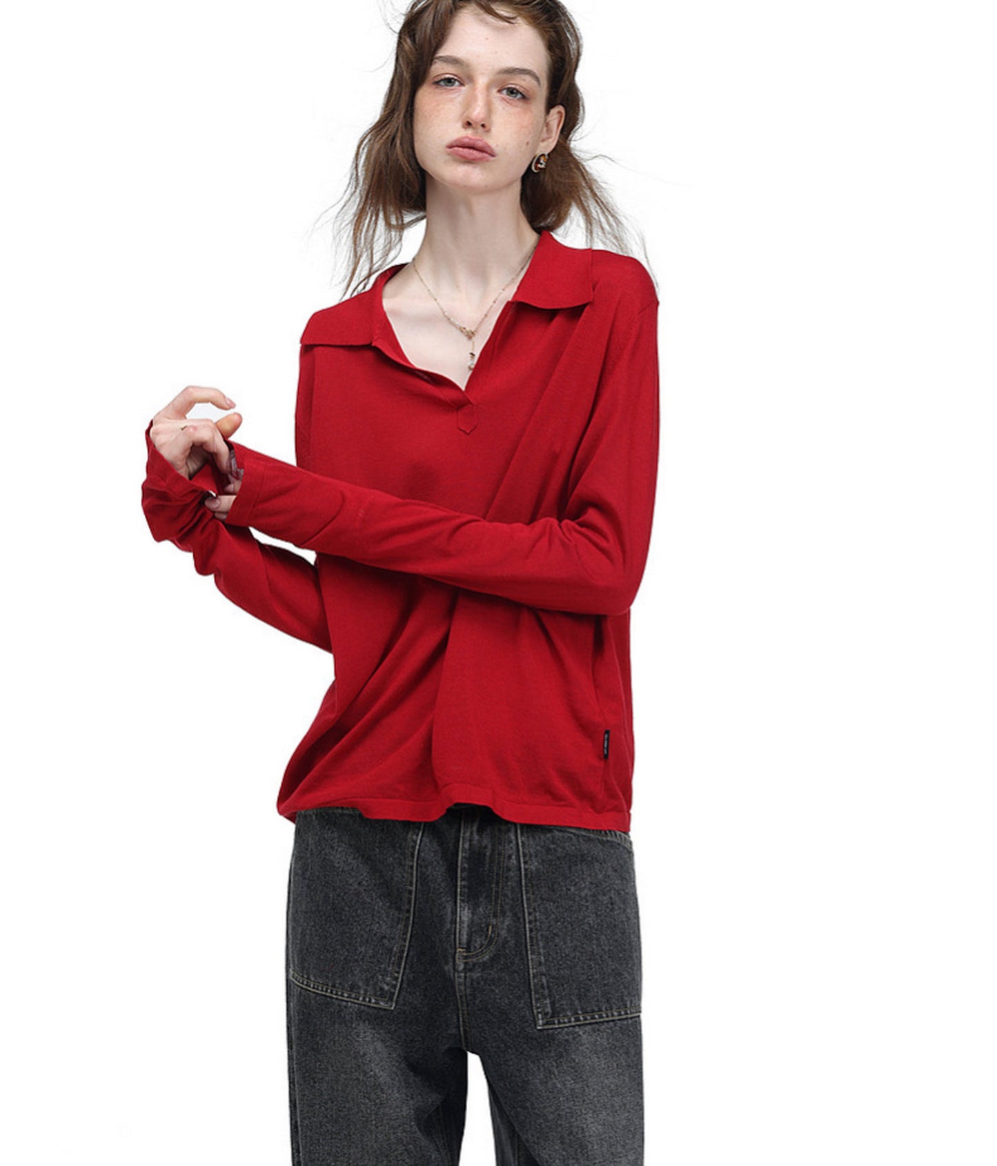Linen-Blend Knit Polo Shirt