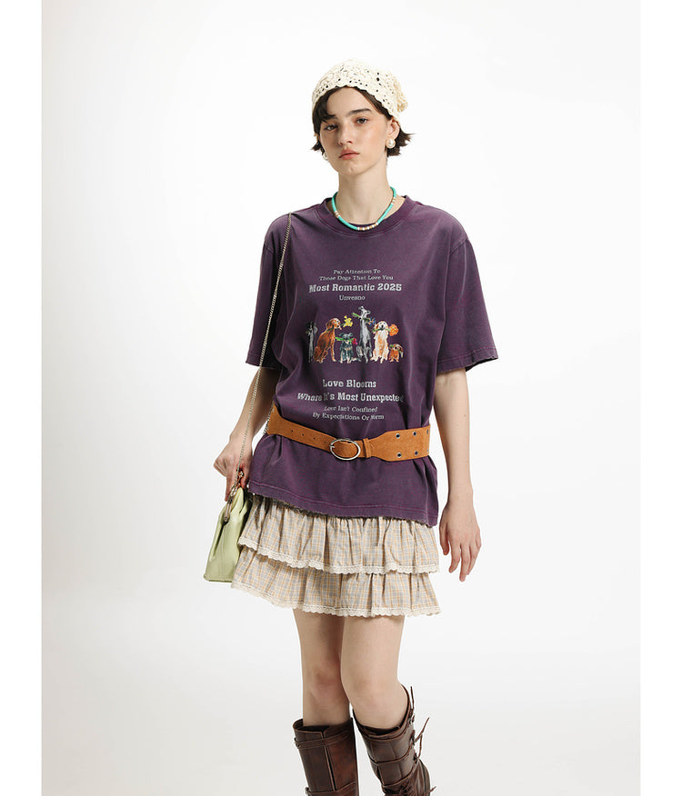 Washed printed T-shirt