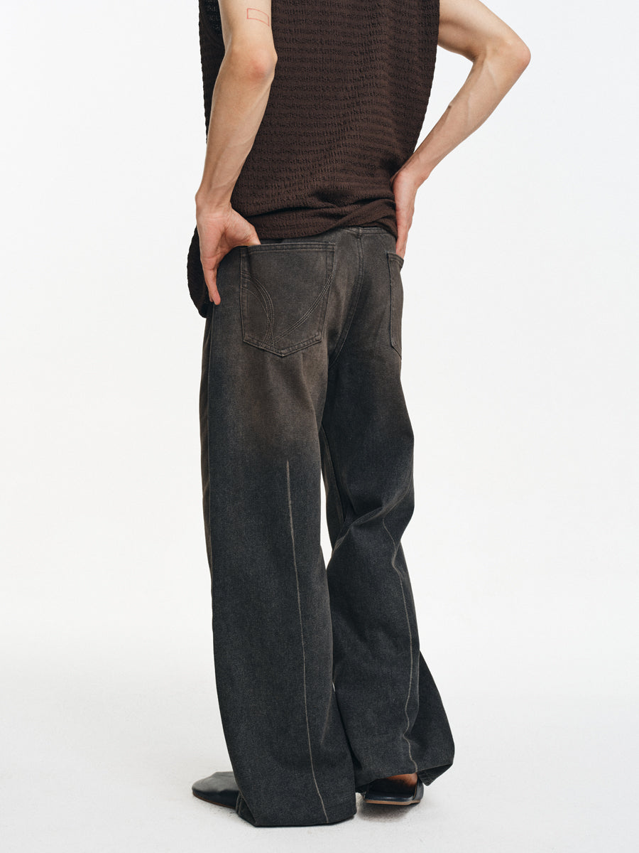 Distressed A-Line Jeans