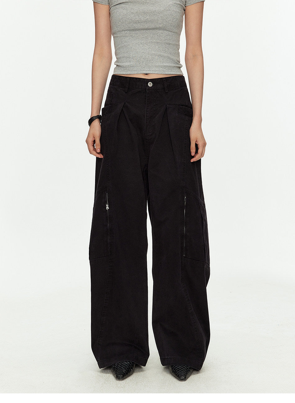 Deconstructed Curved Casual Pants
