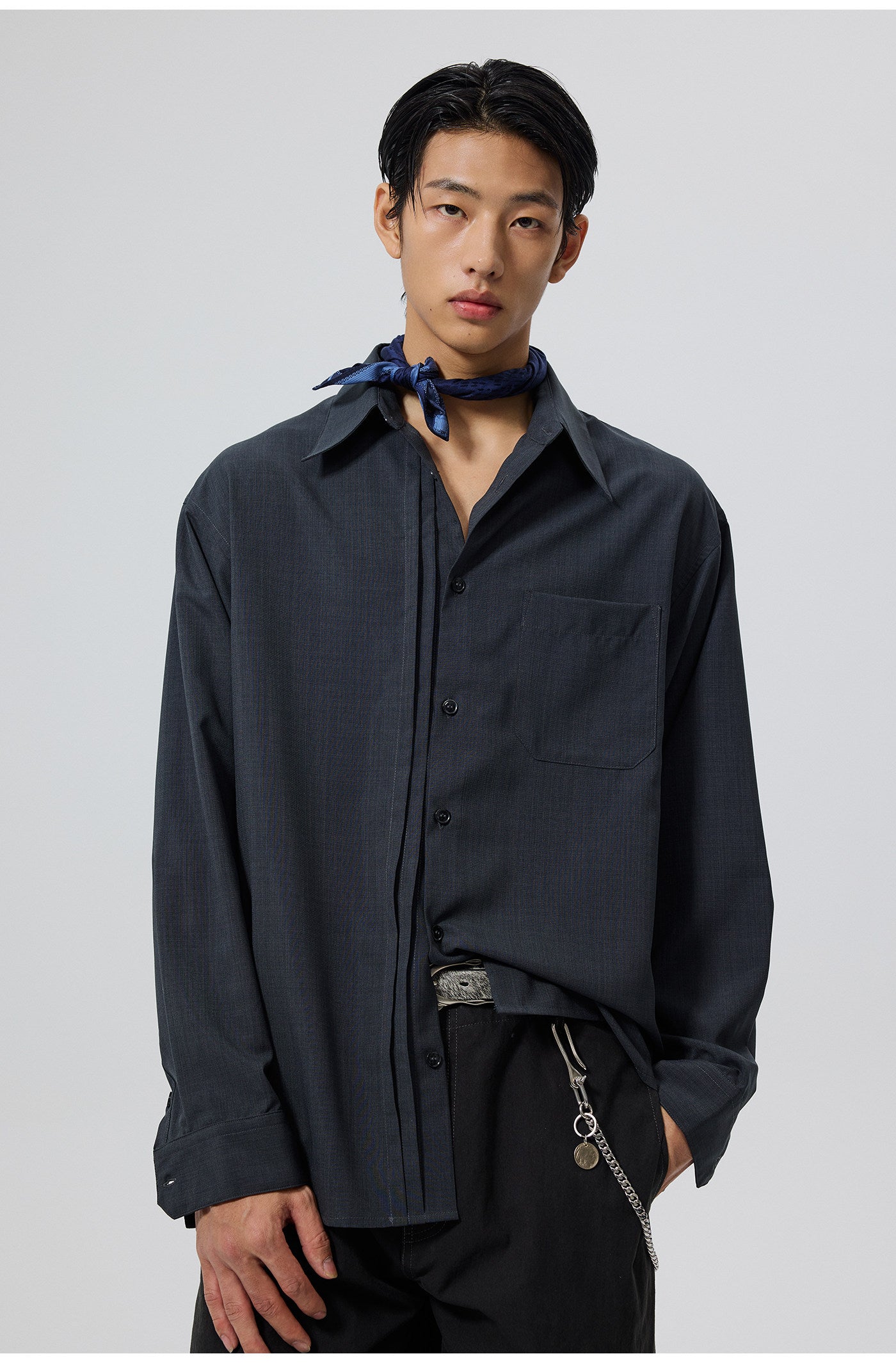 Linen-like texture shirt