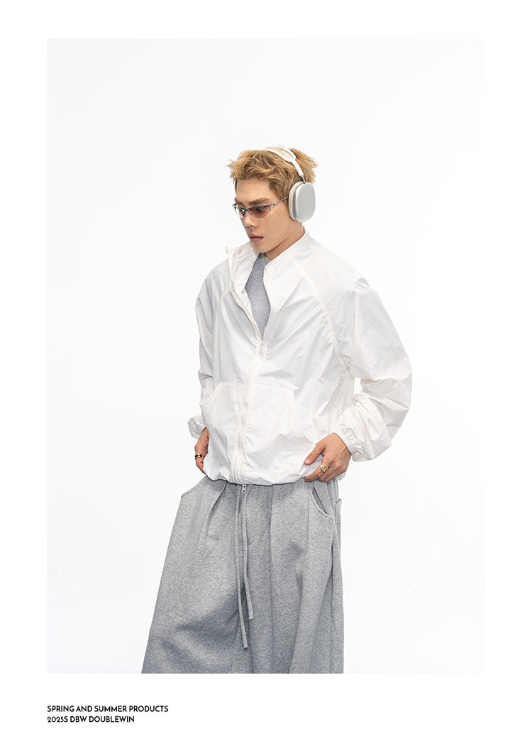 Lightweight Stand-Collar UV-Protective Short Jacket