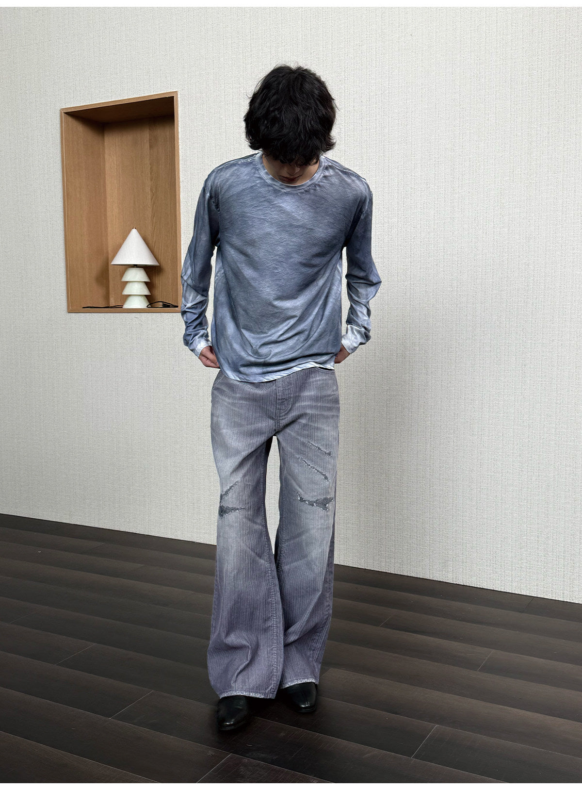 Water-Washed Straight-Leg Jeans