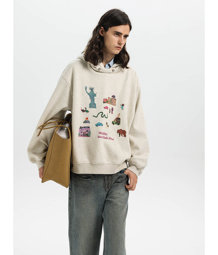 Three-in-one printed sweatshirt