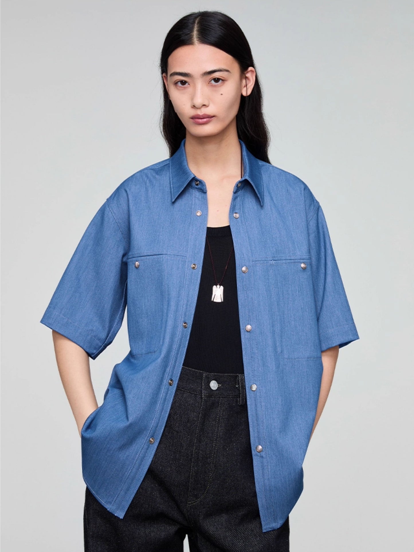 Imitation denim shirt