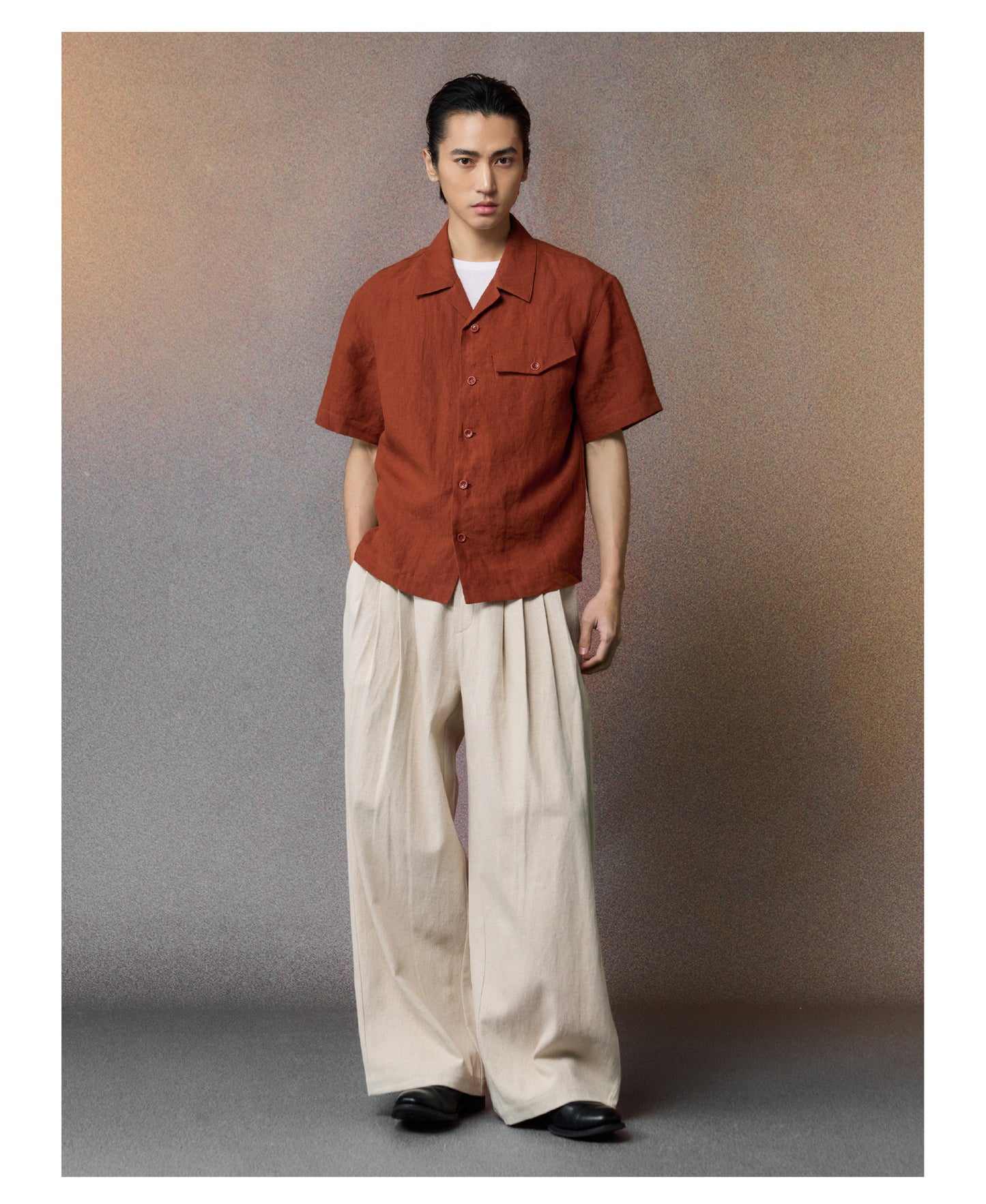 Irregular Silhouette Cuban Collar Shirt