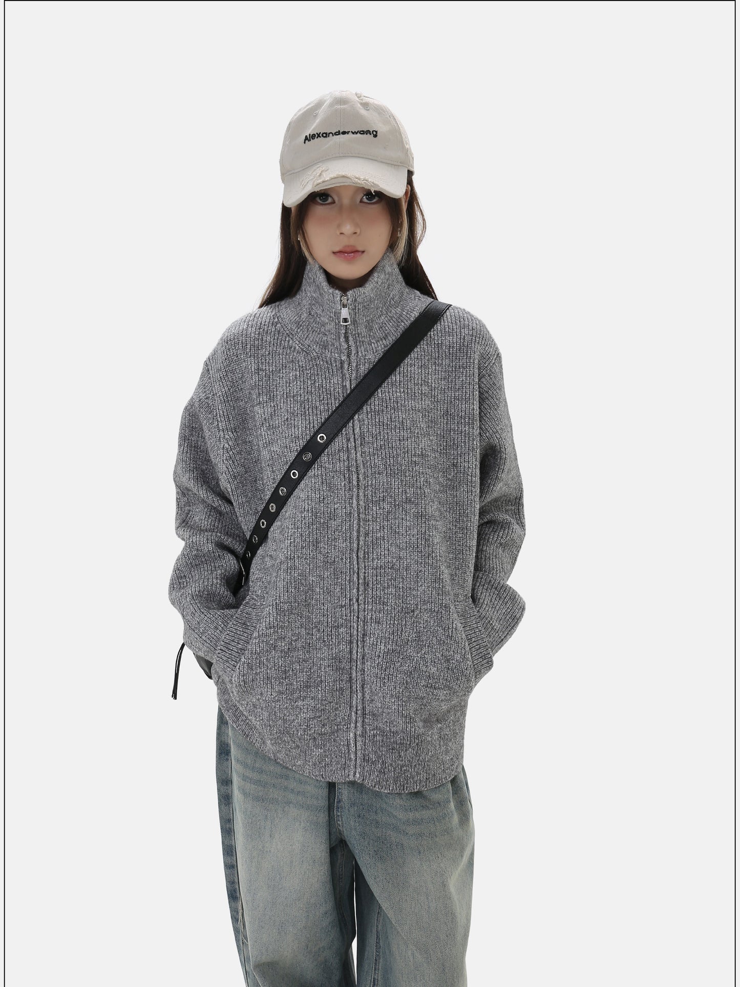 Retro Zipper Cardigan