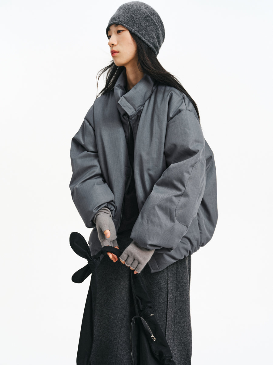 Linen-Style Down Jacket