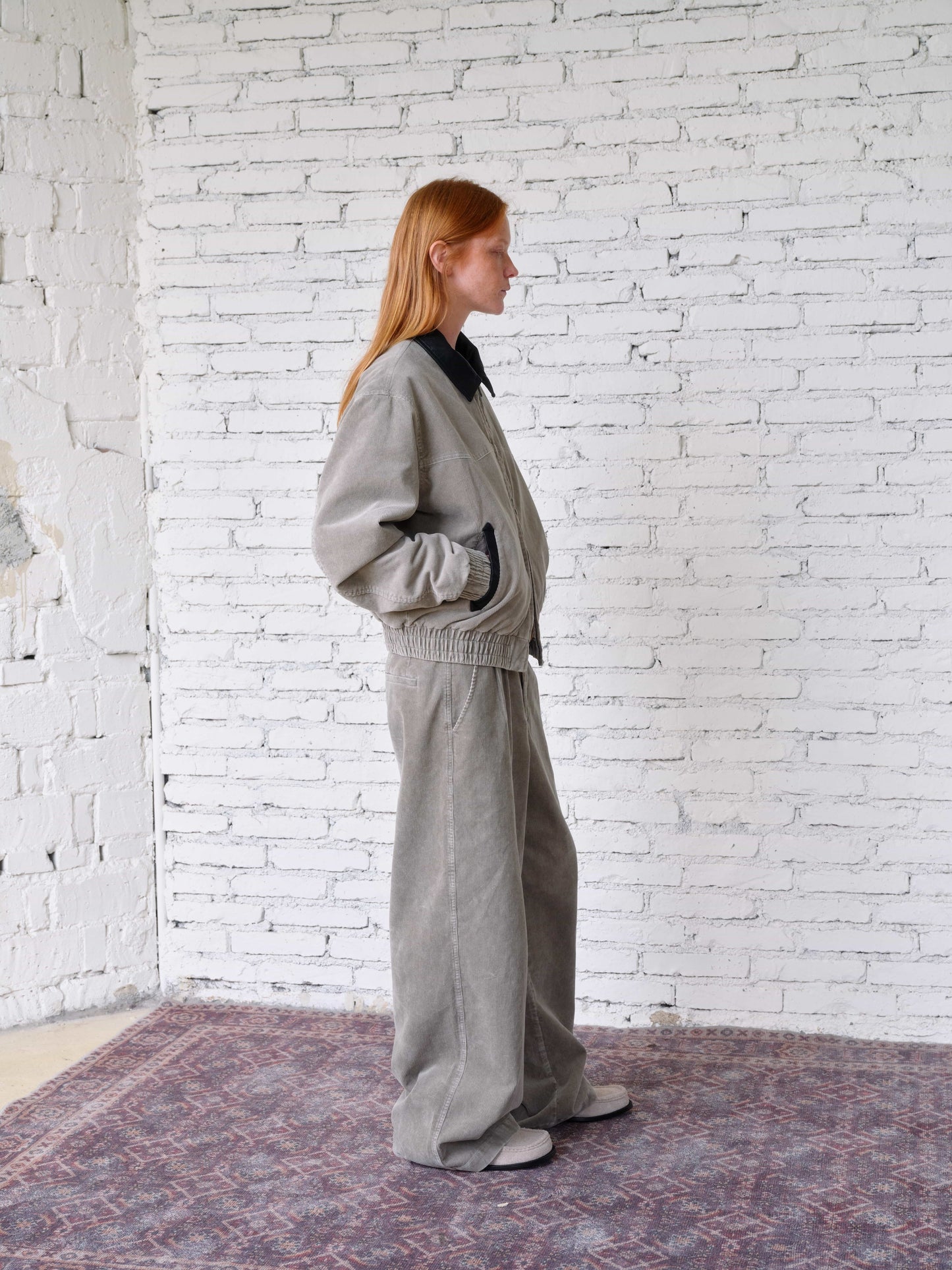 Double-Pleated Corduroy Pants