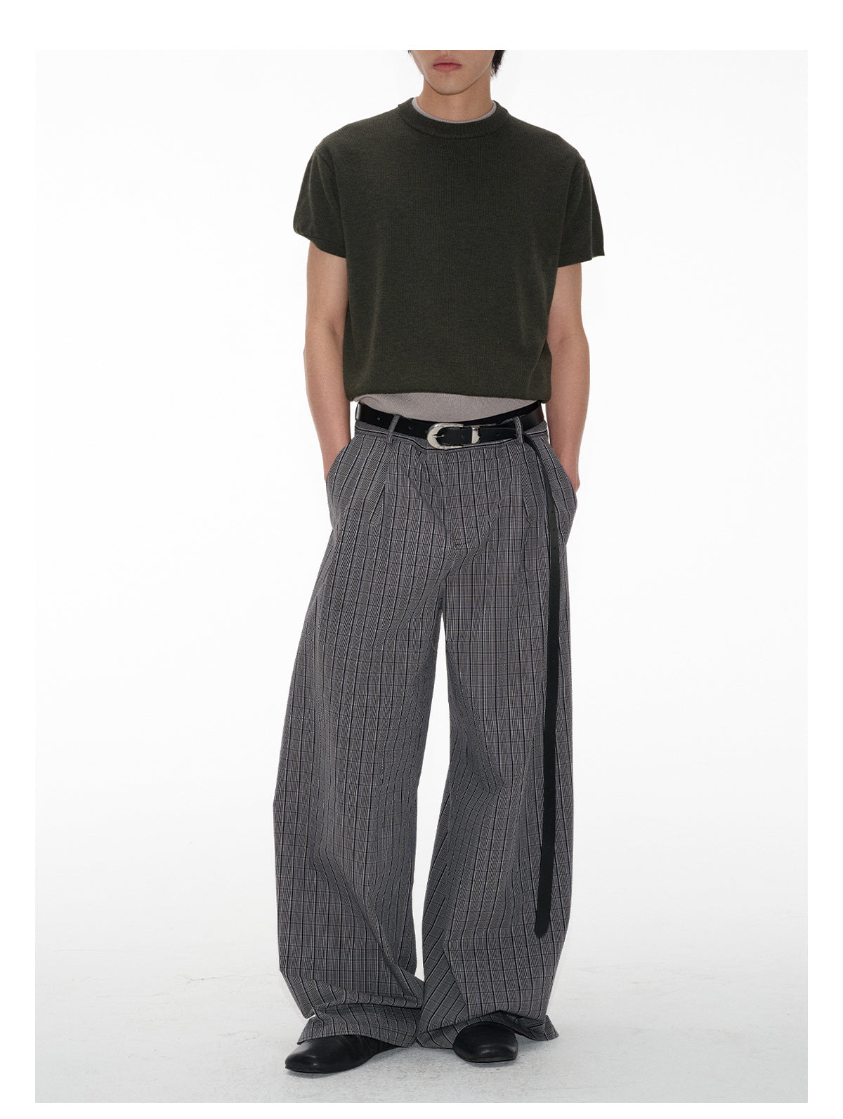 Waist Pleats Wide Leg Pants