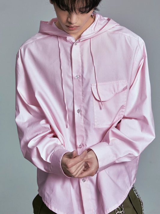 Unisex long-sleeved shirt with hood