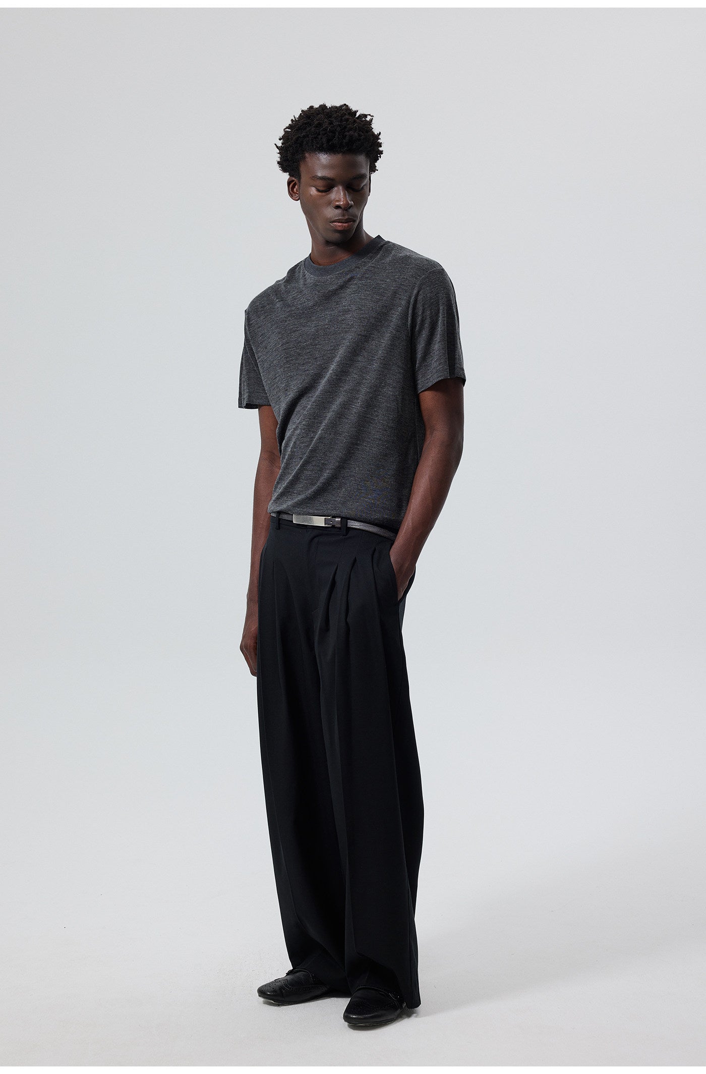 Wrinkle-Resistant Pleated Casual Pants