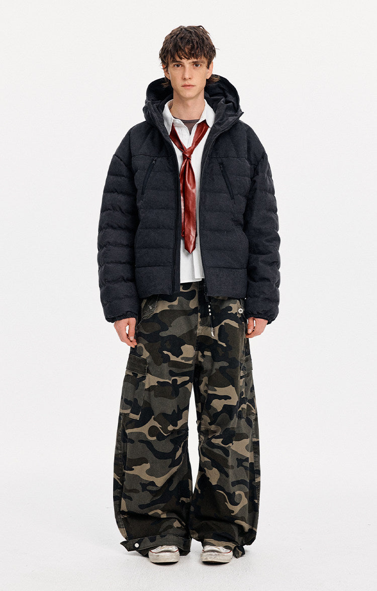 Unisex Minimalist Hooded Down Jacket