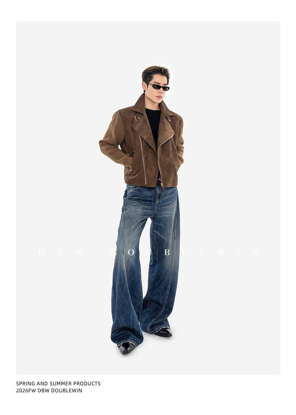 Rider Jacket with Diagonal Placket