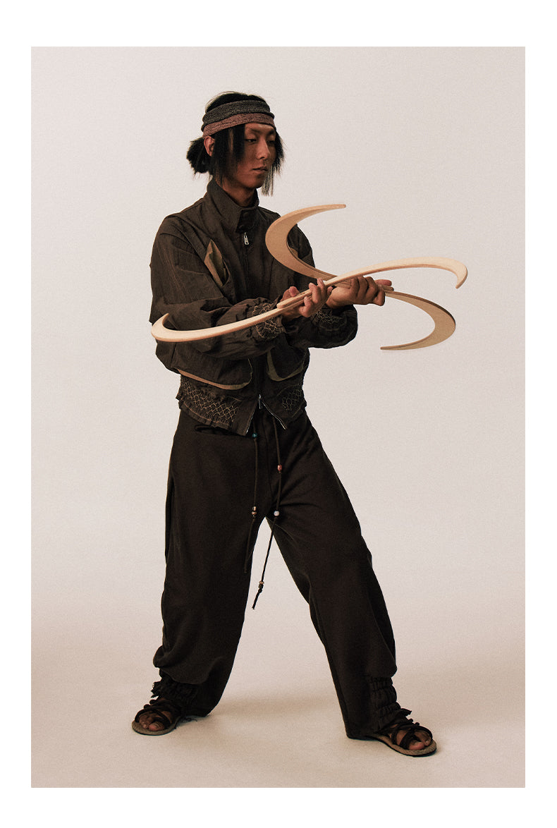 Pleated Gathered Nylon Jacket