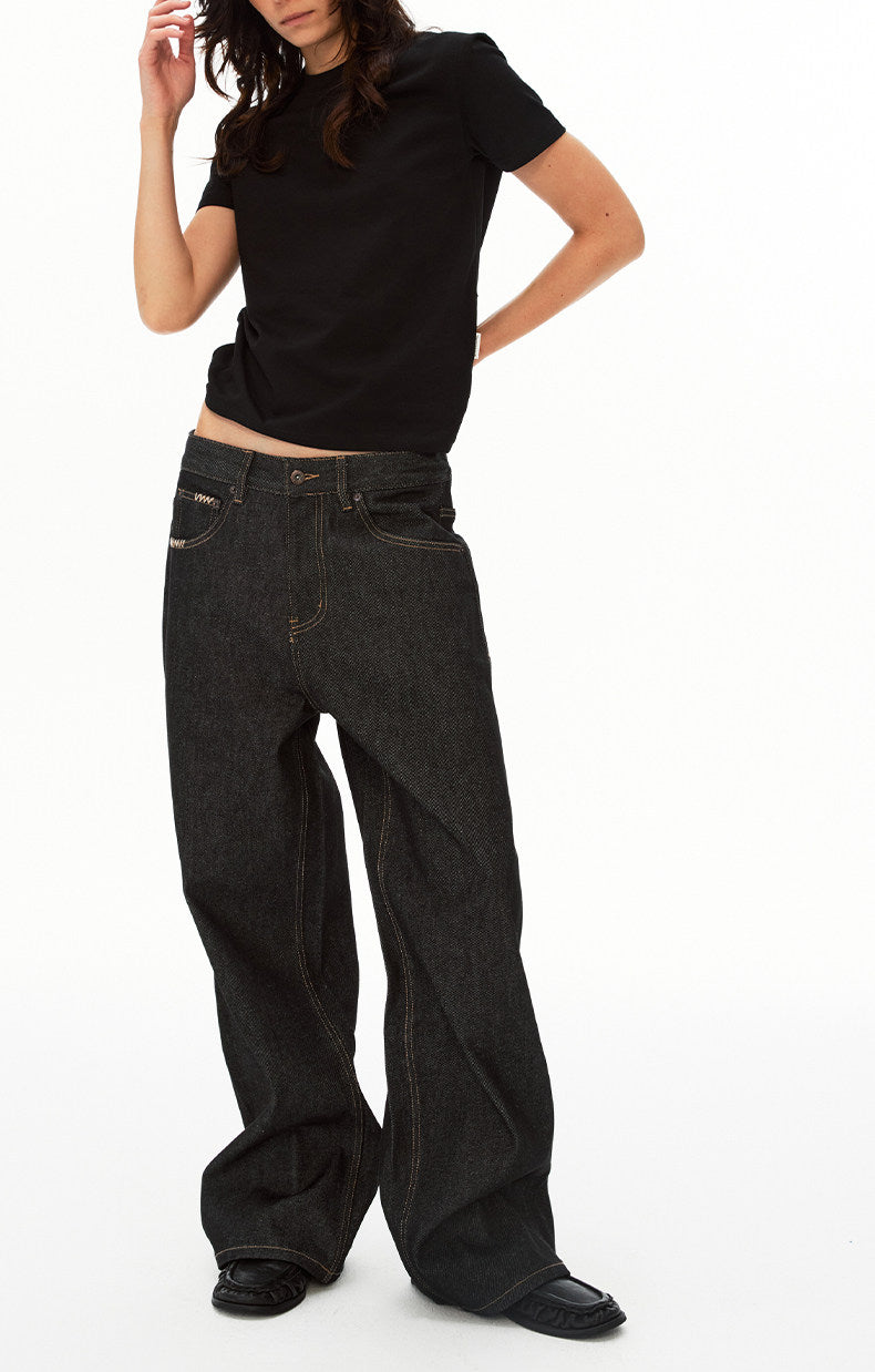 Premium Straight-Leg Raw Denim Pants