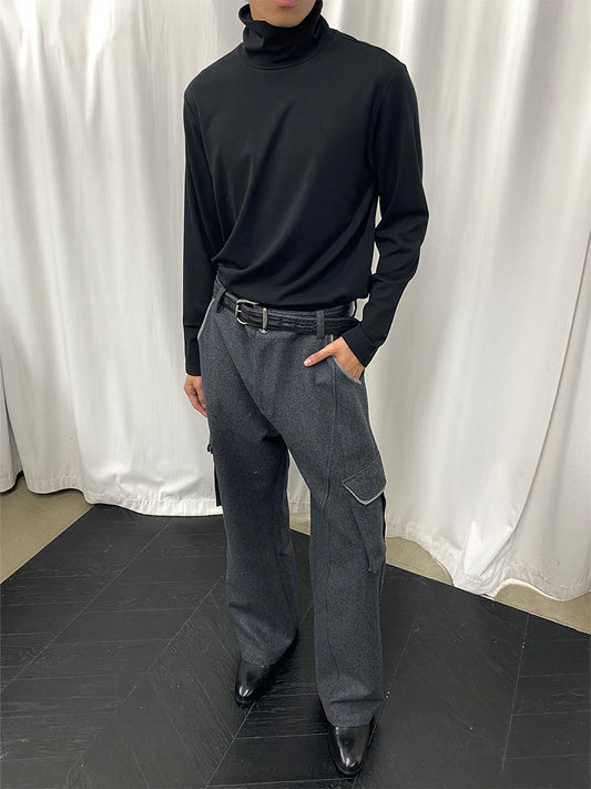 Contrast-Color Patchwork Work Pants