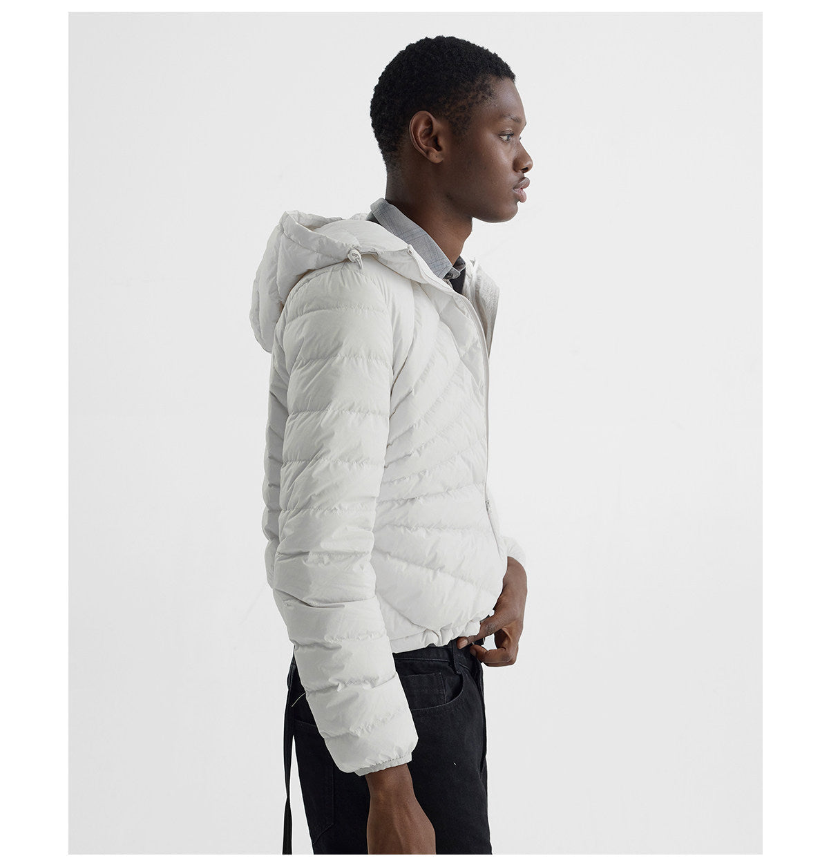 Embossed Straight-Line Quilted Down Jacket