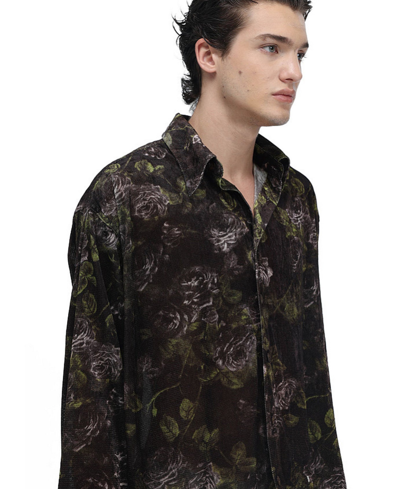 Retro-Style Floral Print Shirt