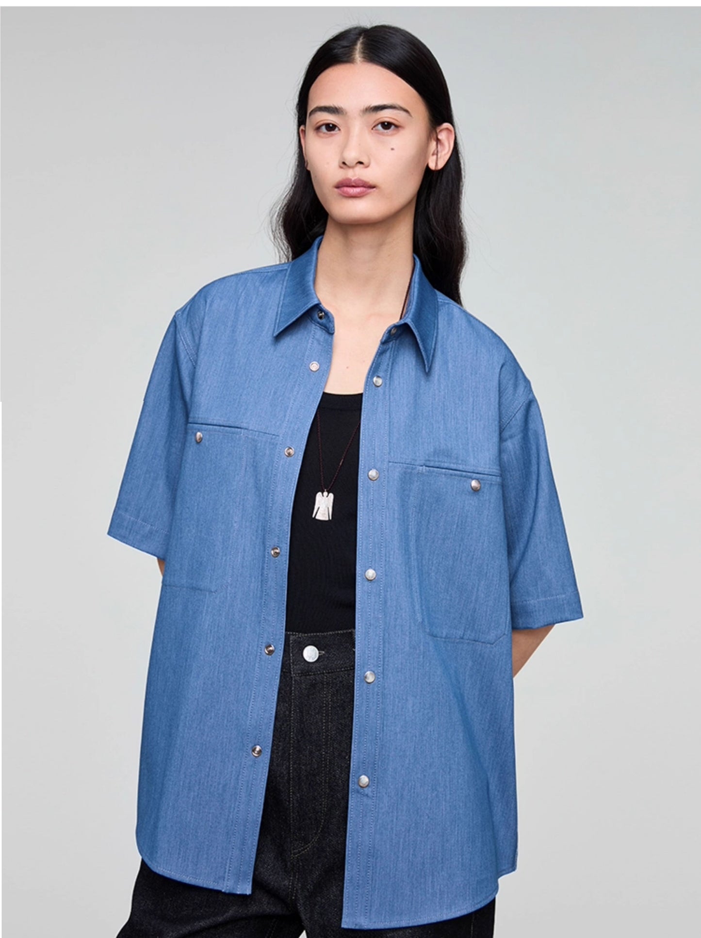 Imitation denim shirt