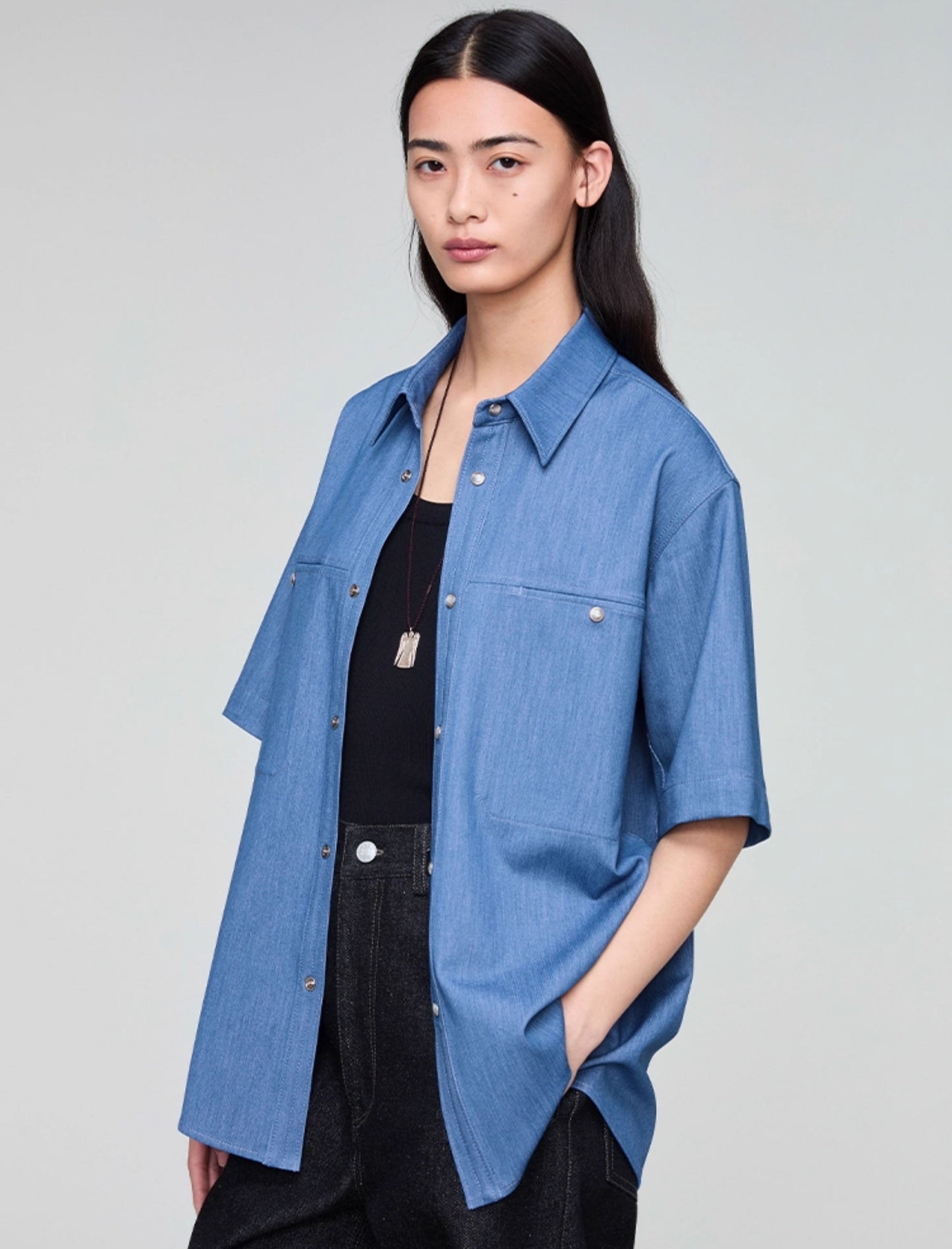 Imitation denim shirt