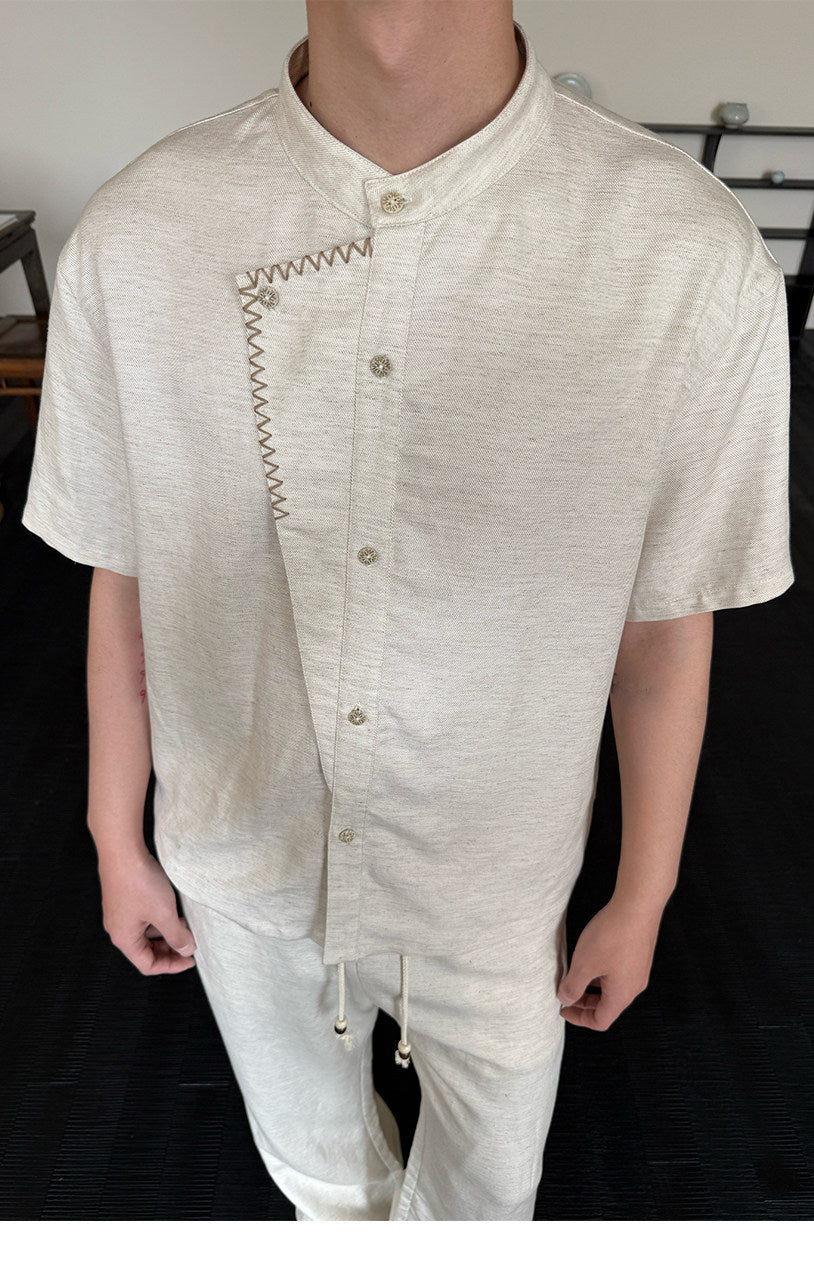 Faux Placket Casual Shirt