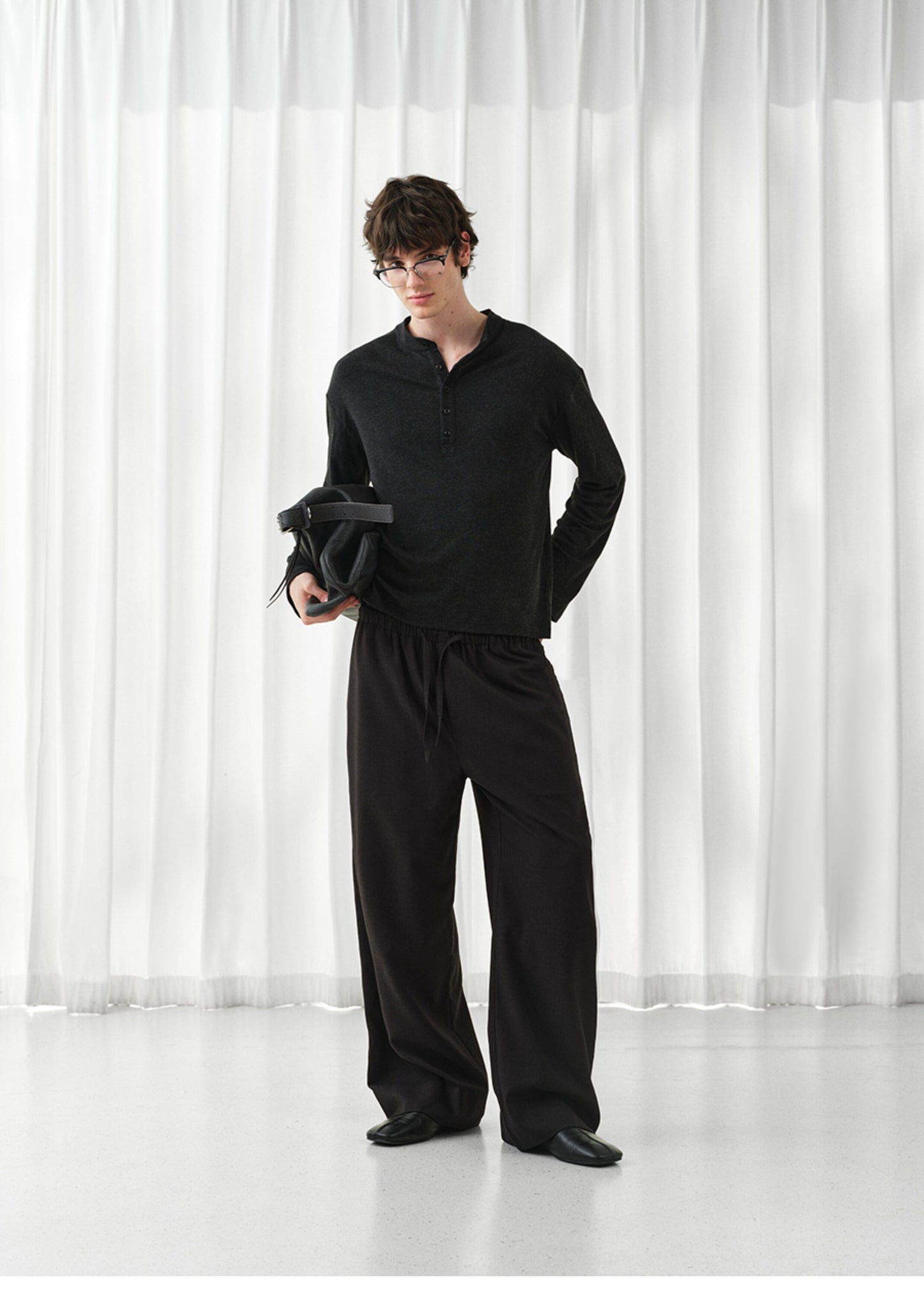 Drawstring Wide-Leg Pants