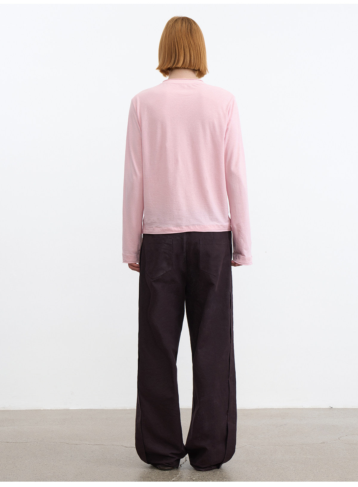 Henry-Collar T-Shirt with Front Pocket Design