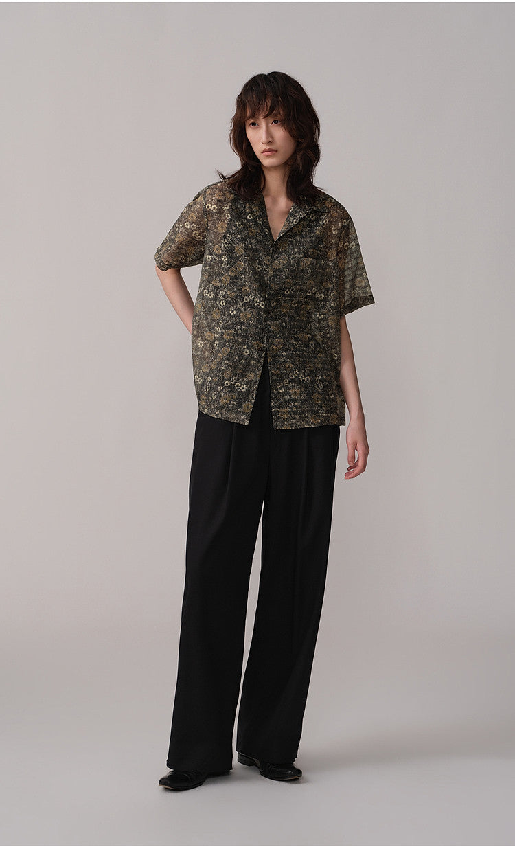Straight-Leg Casual Pants with Elastic Waistband